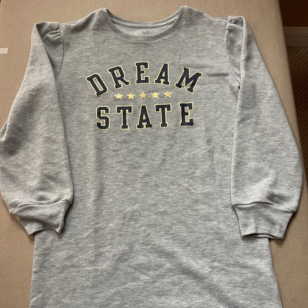 GAP Kids Gray Sweat-shirt dress with Dream State Design